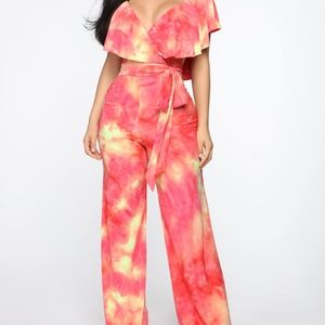 Pink & Yellow Fashion Nova Jumpsuit